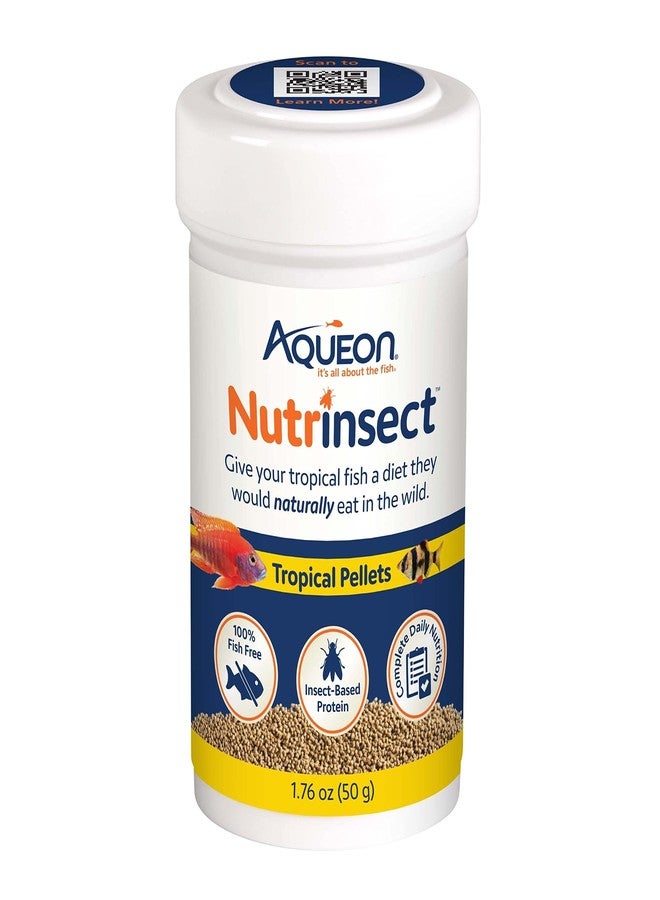 Aqueon Nutrinsect Fish-Free Fish Food, Tropical Pellets, 1.76 oz - Image 1
